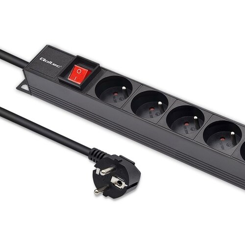 Qoltec Aluminiowa Listwa zasilająca PDU do RACK | 16A | 16 x FRENCH | Pionowa | 1.8m Cene