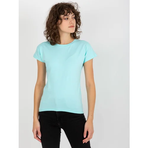 Fashion Hunters Women's Basic T-shirt with Round Neckline - blue