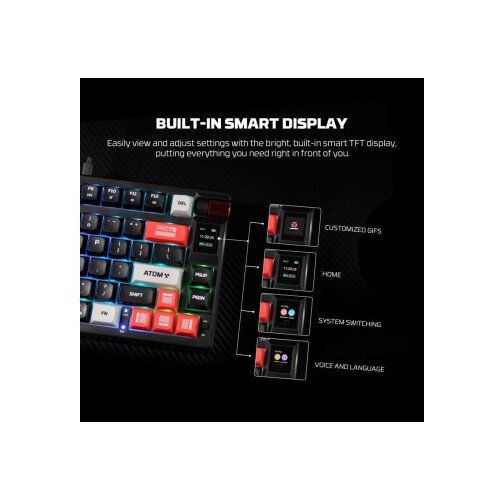 Fantech tastatura mehanicka gaming MK917 rgb atom PRO79 wireless crna (red switch) Slike