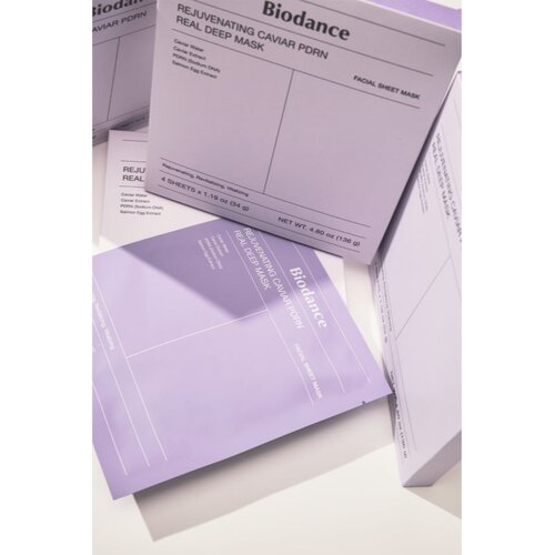 BIODANCE Rejuvenating Caviar PDRN Real Deep Mask revitalizacijska maska za obnavljanje kožne barijere 34 g Slike