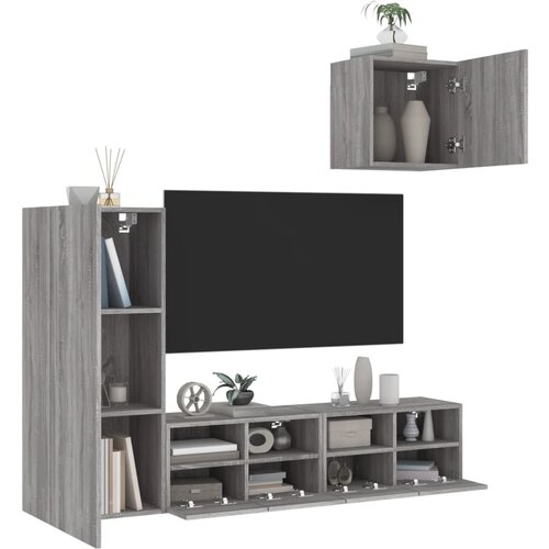 vidaXL Komplet TV omaric 4-delni siva sonoma inženirski les Cene