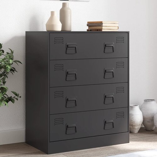 vidaXL Komoda črna 67x39x83 cm jeklo Cene