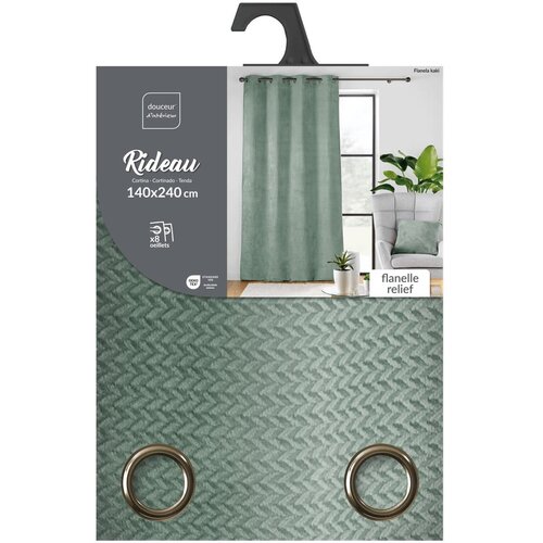 Douceur d int&amp;eacute;rieur Zelena zavesa iz mikroflanele 140x240 cm Flanela &amp;ndash; Slike