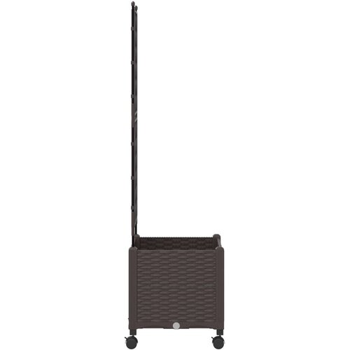  Vrtni saksija s re&amp;scaron;etkom i kotačima Smeđa 40 x 40 x 149 cm PP - Smeđa 40 x 40 x 143 cm s kotačima Slike