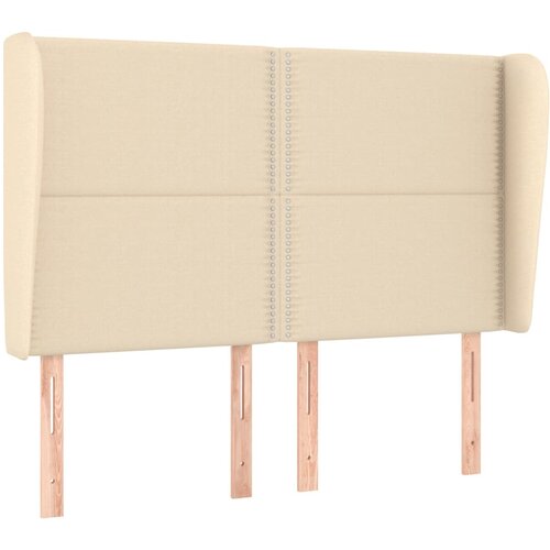 VidaXL Vzglavje z u&amp;scaron;esi krem 147x23x118/128 cm blago, (20736033) Slike
