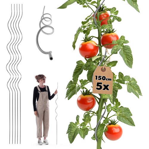 KADAX Spiralna palica za paradižnik, fižol, kumare, podpora za rastline 150 cm 5 kosov, (5000362272) Cene