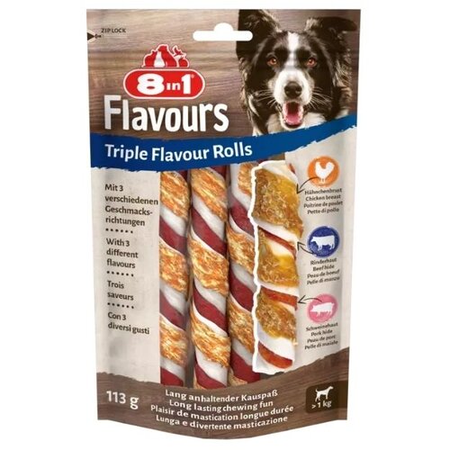 8u1 Delights 8in1 poslastica za pse Triple Flavour rolls 3 komada, 113g Cijene