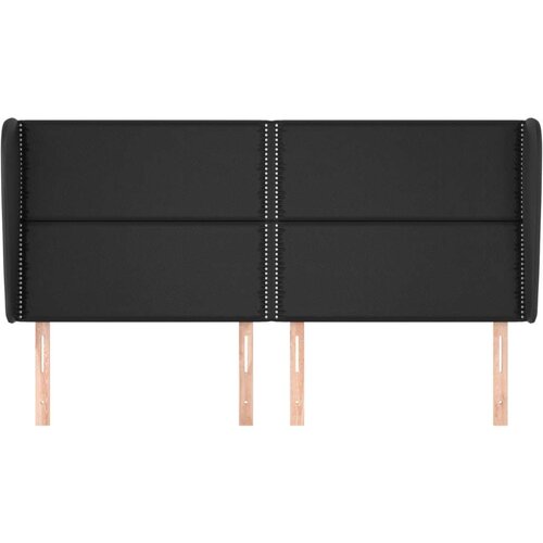  Uzglavlje s u&amp;scaron;ima crno 203x23x118/128 cm od umjetne kože Slike