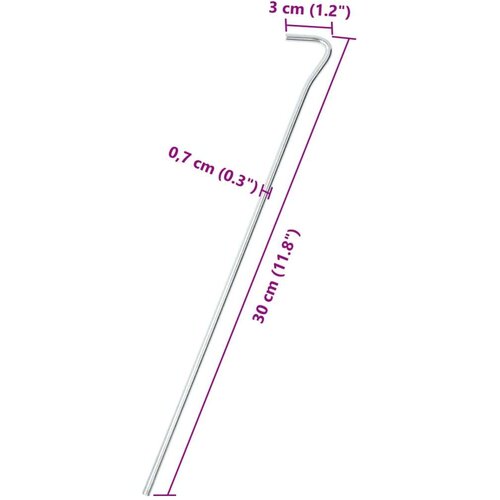 VidaXL Klinovi za &amp;scaron;ator 50 kom 30 cm &amp;Oslash; 7 mm od pocinčanog čelika Slike