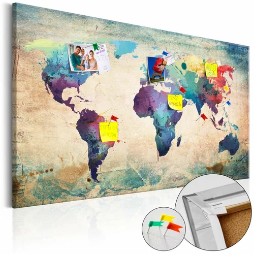  Slika na plutenoj podlozi - Colorful World Map [Cork Map] 120x80