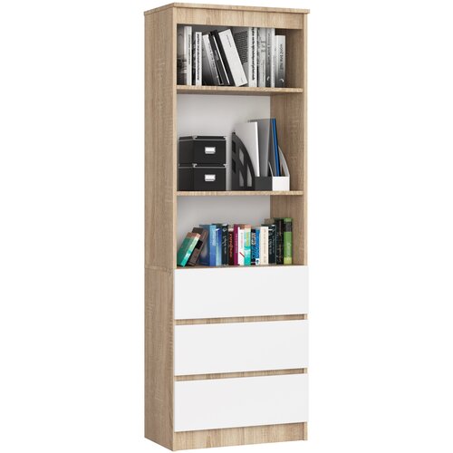 AKORD REGAŁ R60 3SZ 2P CLP PK SONOMA / BIAŁY, (21714265) Slike