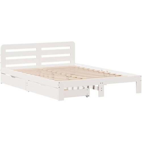 VidaXL Okvir kreveta bez madraca bijeli 150x200 cm od masivne borovine Slike
