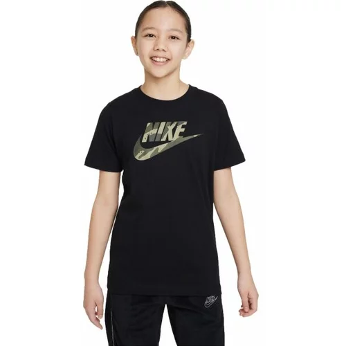 Nike NSW TEE CLUB CAMO Majica za djevojčice, crna, veličina
