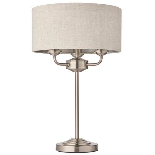 Endon 94369 - Stona lampa HIGHCLERE 3xE14/18W/230V bež/mat hrom Slike
