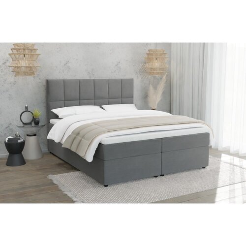 Ropez Sivi tapecirani bračni krevet s prostorom za odlaganje 180x200 cm Flip &amp;ndash; Slike