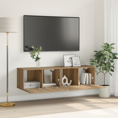 VidaXL TV omarica komplet Umetni&amp;scaron;ki hrast MDF Srednje TV omarica Slike
