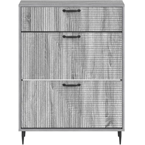  Ormar za cipele HAARLEM 78 x 24 x 103 cm Konstruirano drvo - Siva Sonoma Slike