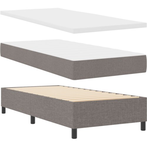 Box Spring Krevet s Madracem u Taupe 90x190 cm Tkanina Slike
