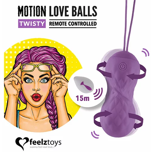 Feelztoys Vibro kroglice Remote Controled Motion Love Balls Twisty (R28190)