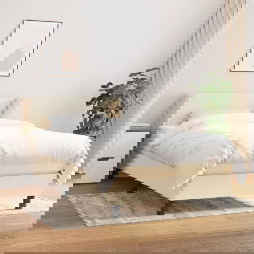 The Living Store Box spring postelja z vzmetnico krem 90x190 cm blago - Box Spring Postelja, (21512620) Slike