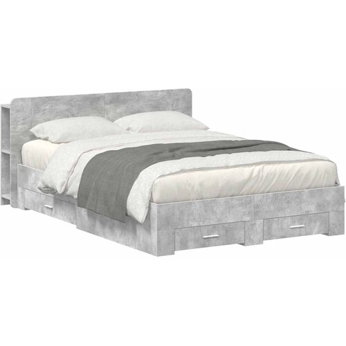  Okvir kreveta s pohranom Betonska siva 160 x 200 cm Cijene