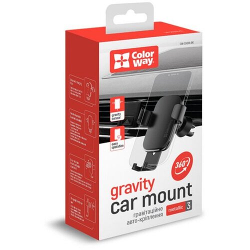 COLORWAY Držač za Telefon za Auto Gravity Holder 3 Crni Metalik Cijene
