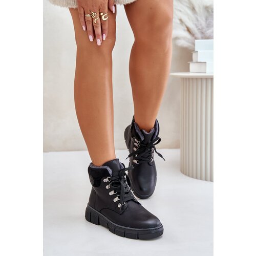 PE1 Women&amp;#039;s Insulated Ankle Boots With Zipper Black Mevanisa Slike