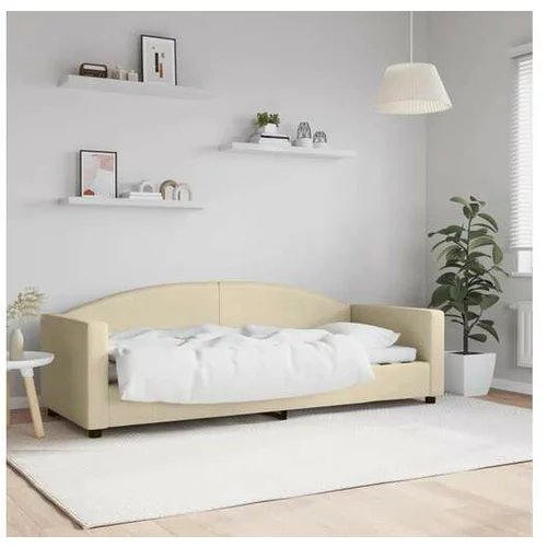 vidaXL Raztegljiva postelja krem 80x200 cm blago