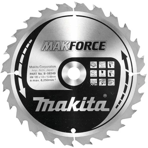 Makita žagin list TCT MAKForce, 185x15,88 mm, 24z, B-08349