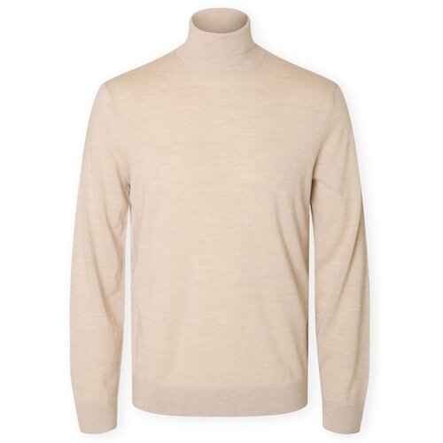 Selected Puloverji Noos Tray Roll Neck Knit - Oatmeal Bež Slike