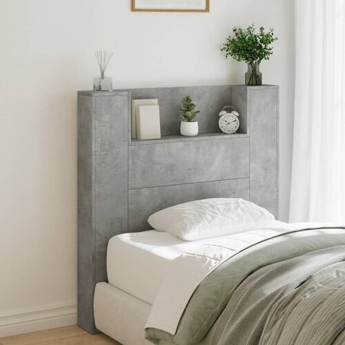 vidaXL Ormarić za uzglavlje LED svjetlima boja betona 100x16 5x103 5cm Cijene