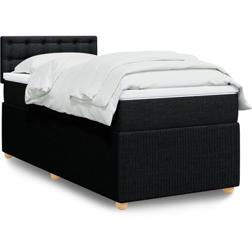 vidaXL Box spring postelja z vzmetnico črn 90x190 cm blago Cene