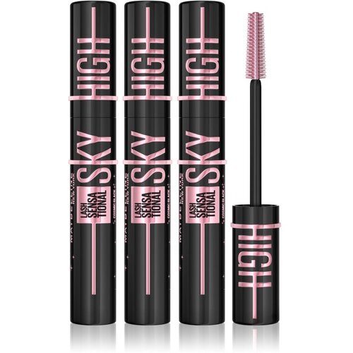Maybelline Lash Sensational Sky High Cosmic Black maskara za podalj&amp;scaron;anje ekstra črna 3x7,2 ml Slike