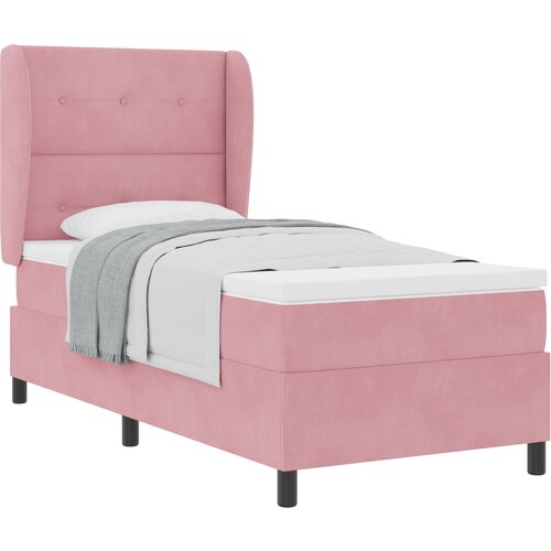 VidaXL Box Spring postelja z vzmetnico Roza 80x200 cm Žamet, (22052049) Slike