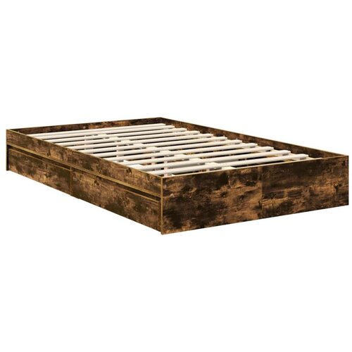  Krevet s od storage s uzglavljem Dimljeni hrast 100 x 200 cm Slike