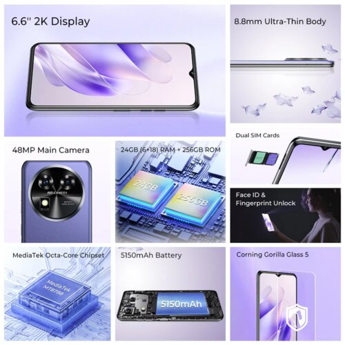 Oukitel C37 256GB Purple Slike