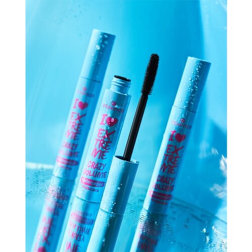 Essence I LOVE EXTREME CRAZY VOLUME vodoodporna maskara za volumen odtenek Black 12 ml Slike