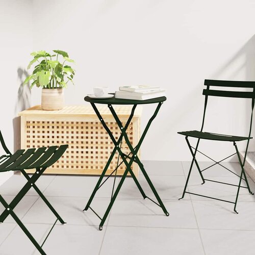Bistro Stol Tamnozelena &amp;Oslash; 50 x 71 cm Čelik s prahom Slike