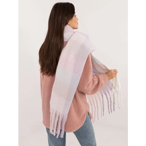 Fashion Hunters Light purple and ecru long women's scarf