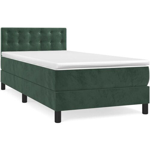 Maison Chic Box spring postelja - Vzmetna postelja z vzmetnico temno zelena 80x200 cm žamet SL19578, (21892765) Slike