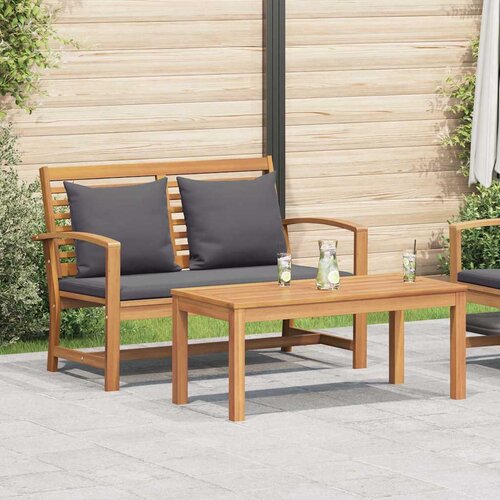  Klupa Smeđa i tamno siva 110 x 66 x 76 cm Čvrsto teak drvo Cijene