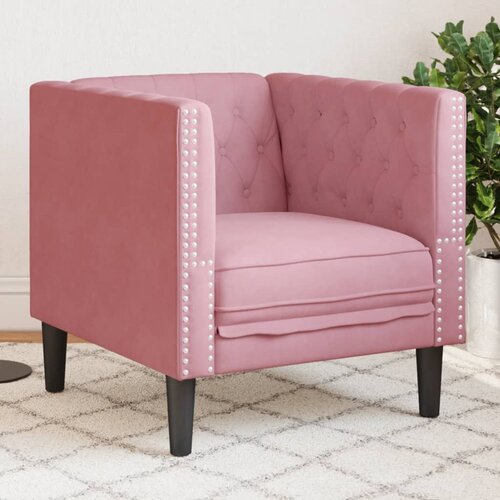vidaXL fotelj chesterfield roza žamet Cene