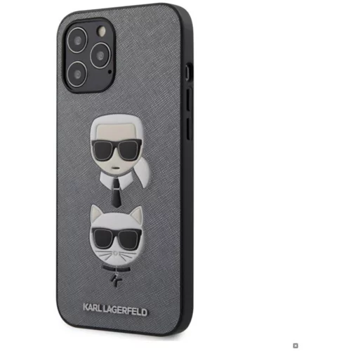 Karl Lagerfeld Originalen ovitek KLHCP12LSAKICKCSL za iPhone 12 Pro Max siva zaščita - Heads