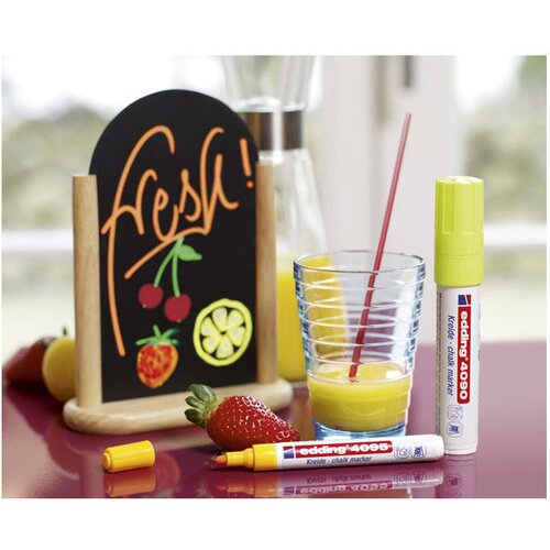  MARKER-KREDA ZA STAKLO 2-3MM EDDING 4095 NEON ŽUTI Slike