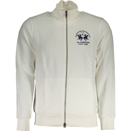 La Martina MEN&amp;amp;#39;S WHITE ZIP-UP SWEATSHIRT Slike