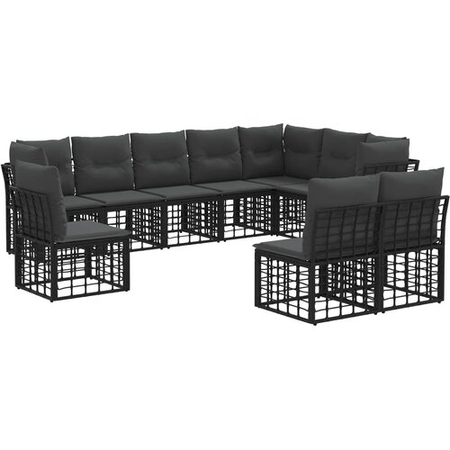  Set vanjskih sofa Crna Poliester Slike