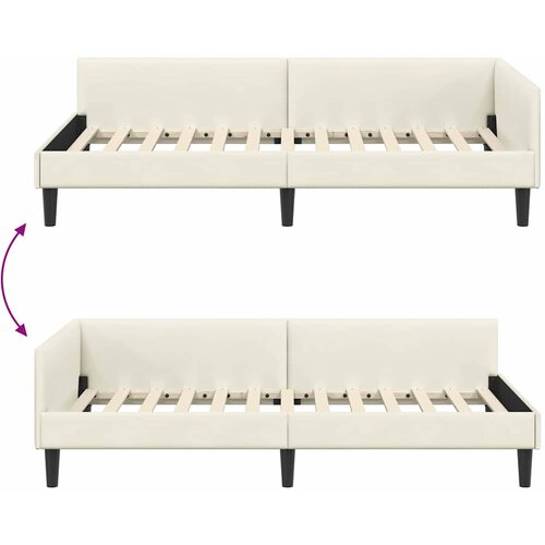  Kutni okvir kreveta s uzglavljem Krema 80 cm x 200 cm Bar&amp;scaron;un Slike