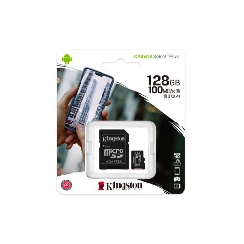 Kingston microSD 128GB Class10Canvas Select Plus100MBs Read,Class 10 UHS-I Slike