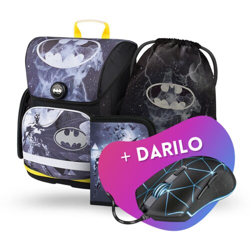 BAAGL Prvo&amp;scaron;olski set Ergo Batman Storm Fidlock (3-delni) + DARILO Slike