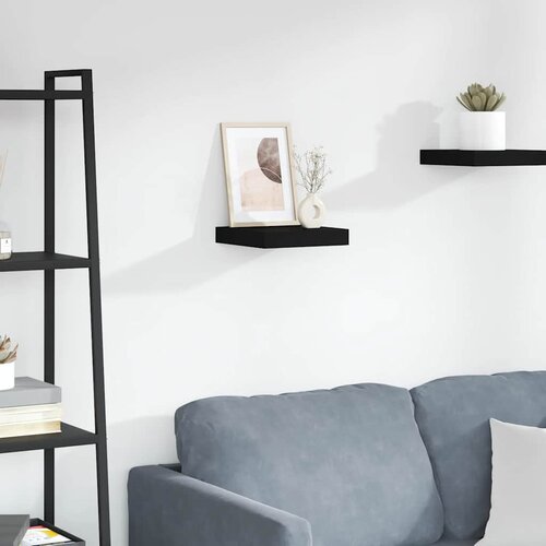  Plutajuća zidna polica crna 23 x 23,5 x 3,8 cm MDF Cijene